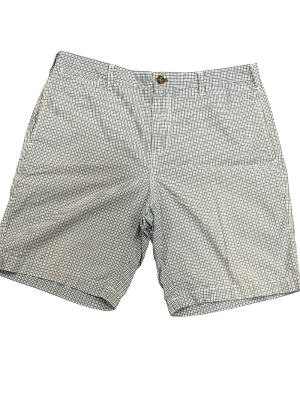 Black Brown 1826 Men's Shorts - Blue/White Gingham Check - Flat Front